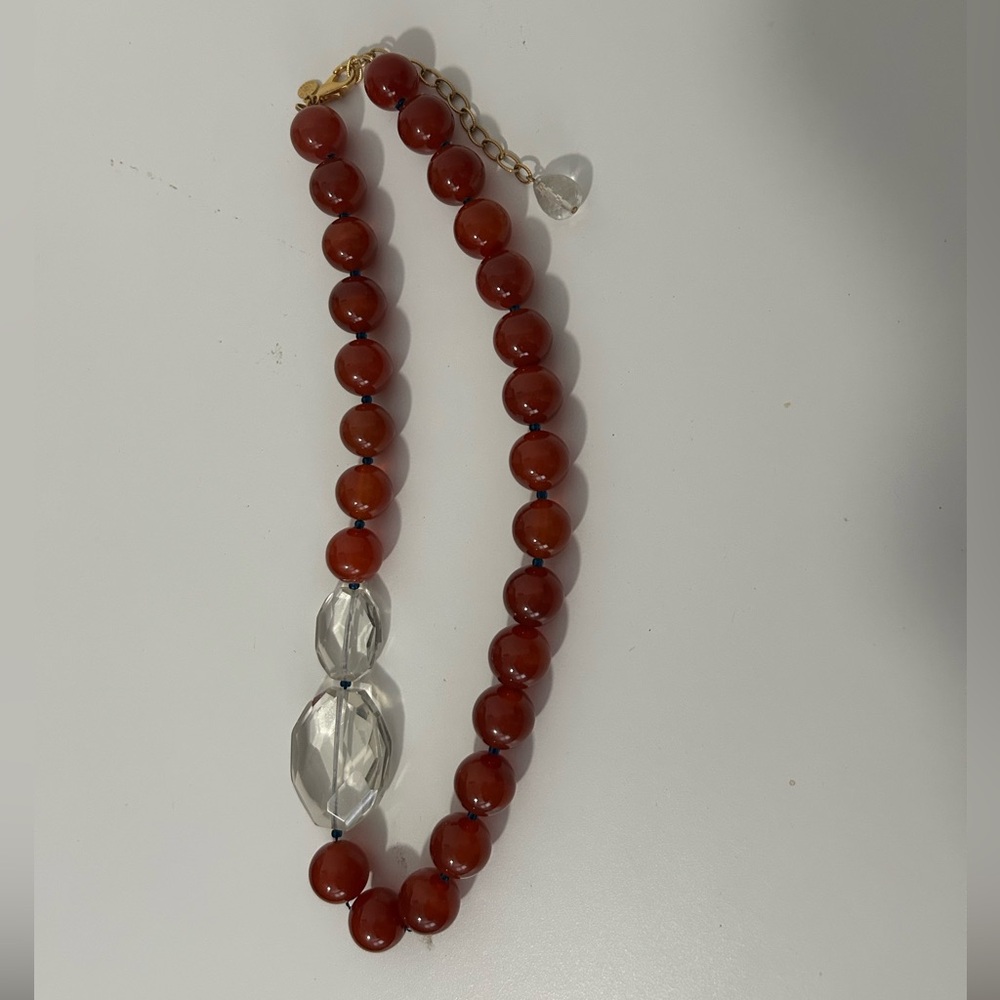 Genuine Carnelian & White Quartz David Aubrey necklace